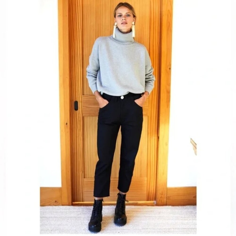 Tuckernuck Emerson Fry Johnny Pants High Waist Ankle Length Wide Leg Black Siz M